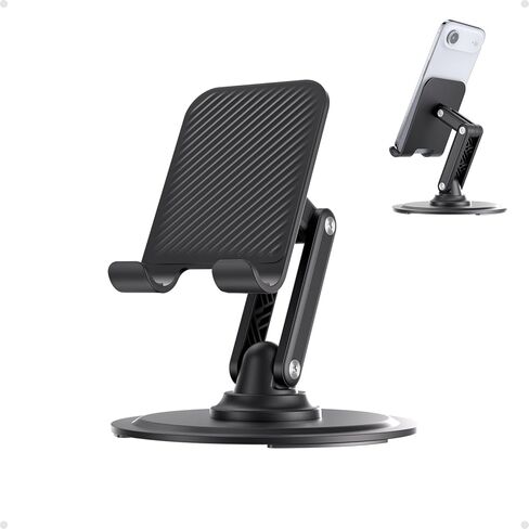 Adjustable Phone Stand for Desk, 360° Rotating Foldable Mobile Phone Holder, Sturdy Office Desk Accessories for All iPhone & Samsung Galaxy Models in Saudi Arabia