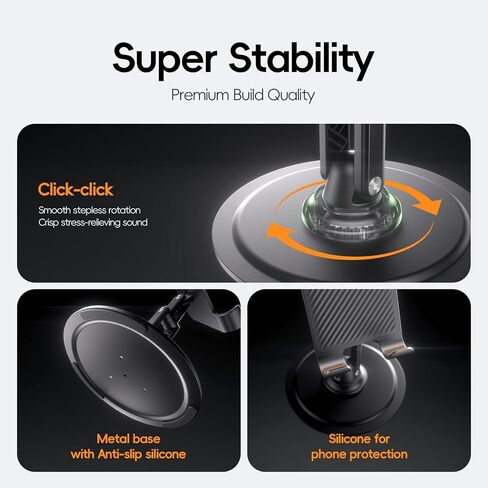 Adjustable Phone Stand for Desk, 360° Rotating Foldable Mobile Phone Holder, Sturdy Office Desk Accessories for All iPhone & Samsung Galaxy Models in Saudi Arabia
