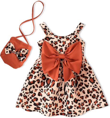 طفل رضيع فتاة فساتين ملابس الصيف أكمام Bowknot ملابس الرضع فستان الشمس غير رسمي لفتاة لطيف قبعة + حقيبة in Kuwait