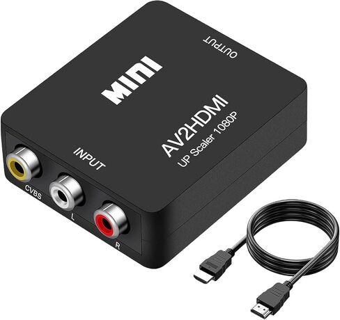 محول AV إلى HDMI، محول RCA إلى HDMI، محول فيديو صوت CVBS مركب صغير 1080 بكسل يدعم PAL/NTSC لمشغلات DVD TV/PC/STB/VHS/VCR/Blue-Ray in Kuwait