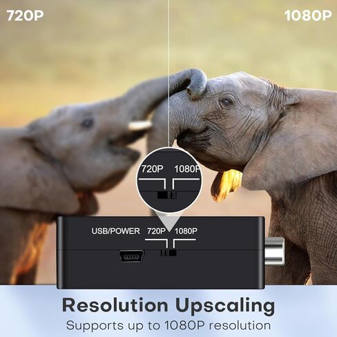 محول AV إلى HDMI، محول RCA إلى HDMI، محول فيديو صوت CVBS مركب صغير 1080 بكسل يدعم PAL/NTSC لمشغلات DVD TV/PC/STB/VHS/VCR/Blue-Ray in Kuwait