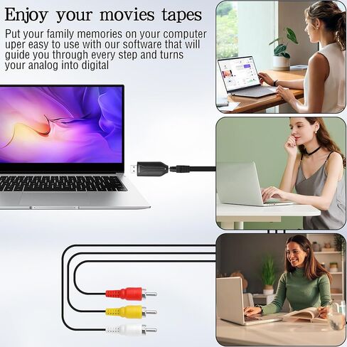 بطاقة التقاط فيديو صوتية USB 2.0 من MEIRIYFA، VHS VCR إلى محول رقمي USB 2.0 ذكر إلى 3 RCA ذكر بطاقة التقاط صوت فيديو AV كابل محول مركب للكمبيوتر المحمول وجهاز عرض DVD - 1.5 متر in Saudi Arabia