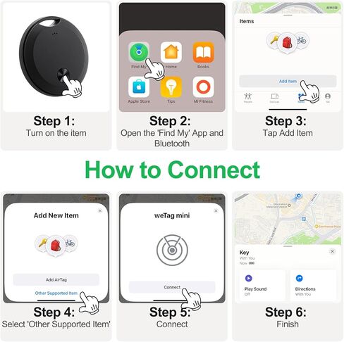 Smart Tracker Tag Bluetooth Luggage Tracker Locator Tracking Device, Item Finders Works with Find My (iOS Only) Track Your Keys, Wallet, Luggage, Black ﻿ in Saudi Arabia
