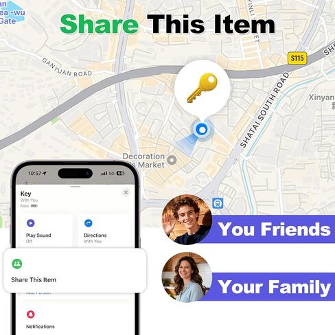 Smart Tracker Tag Bluetooth Luggage Tracker Locator Tracking Device, Item Finders Works with Find My (iOS Only) Track Your Keys, Wallet, Luggage, Black ﻿ in Saudi Arabia