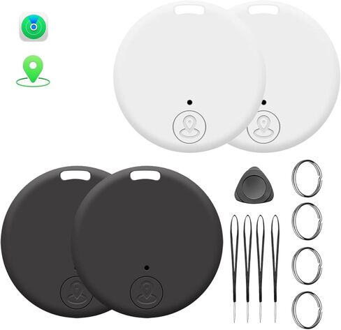 علامات التعقب الذكية 4 عبوات تعمل مع Find My App (iOS فقط)، متتبع الحيوانات الأليفة، متعقب Bluetooth Smart Tag Key Finder، متعقب العناصر Smart Locator للحقائب والأمتعة والمحفظة in Saudi Arabia