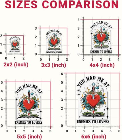 3 Pcs You Had Me at Enemies to Lovers Sticker, Heart & Dagger Over Open Book Vinyl Decal Waterproof for Laptop, Water Bottle, Journal, Car Gift for Romance Readers & Book Lovers 3 Inch in Saudi Arabia