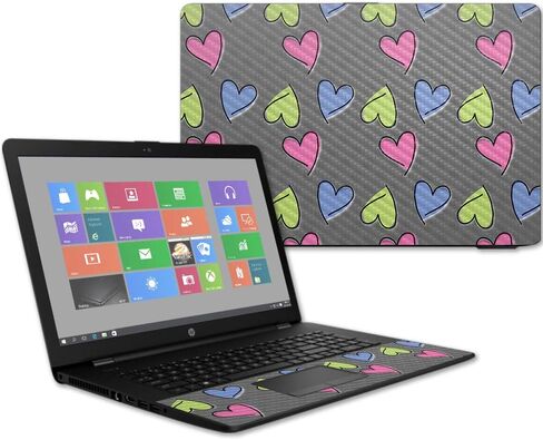 MightySkins Carbon Fiber Skin for HP 17T Laptop 17.3" (2017) - Girly | Protective, Durable Textured Carbon Fiber Finish | Easy to Apply, Remove, and Change Styles | Made in The USA in Saudi Arabia