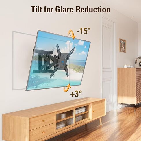 Mounting Dream Ultra Slim Full Motion TV Wall Mount, Low Profile Articulating TV Mount for 26 to 75 Inch TVs - Smooth Extension, Swivel, Tilt, Fits 16" Studs, Max VESA 400x400mm, Holds 88lbs in Saudi Arabia