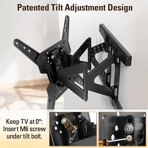 Mounting Dream Ultra Slim Full Motion TV Wall Mount, Low Profile Articulating TV Mount for 26 to 75 Inch TVs - Smooth Extension, Swivel, Tilt, Fits 16" Studs, Max VESA 400x400mm, Holds 88lbs in Saudi Arabia