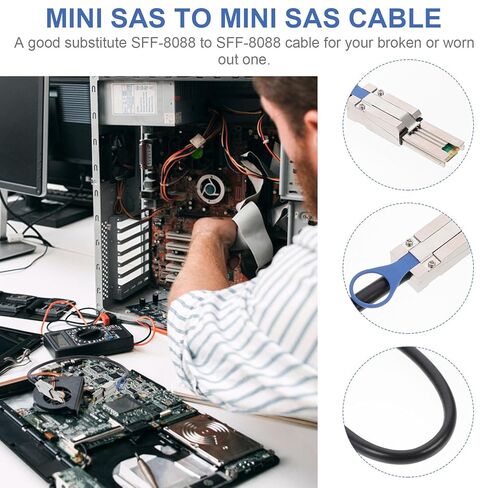 Vaguelly Mini SAS 26p Sff-8088 to Sff-8088 0.5m High-Speed Internal Data Transfer Cable for Server Storage Systems in Saudi Arabia