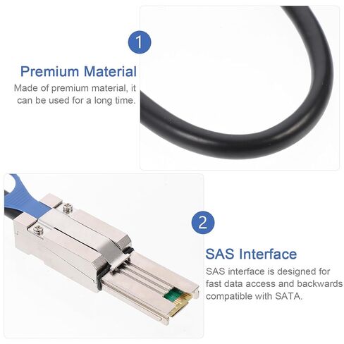 كابل HOMSFOU Mini SAS 26 Pin بطول 0.5 متر داخلي Sff-8088 سلك تخزين بيانات عالي السرعة لاتصالات وحدة التحكم بالخادم والتخزين in Kuwait