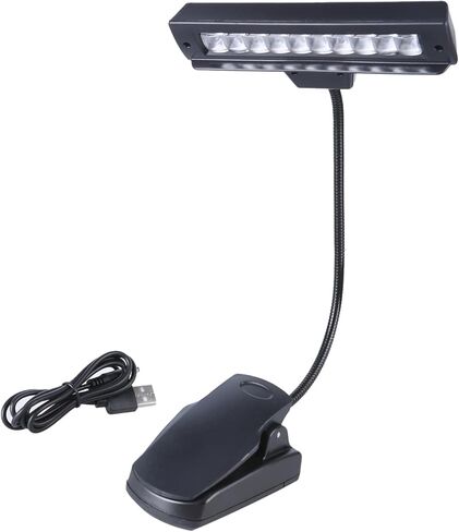 10 مصابيح LED بمشبك للقراءة، متوافقة مع بطارية USB وAA، إضاءة للأنشطة الخارجية باللون الأبيض البارد in Kuwait