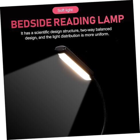 مصباح بمشبك قراءة LED قابل لإعادة الشحن مصباح قراءة بجانب السرير، مصباح قراءة بمشبك موسيقى، مصباح أسود قابل للتعديل in Kuwait