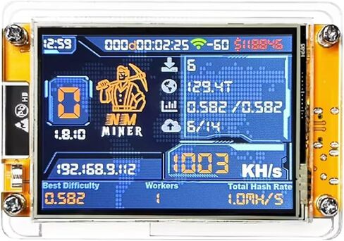 Lucky Miner for Computer Nerd Bitcoin Miner NerdMiner V2 NMMiner Solo Lottery Miner Hashrate 1000KH/s 2.8 inch Smart Display Crypto ESP32 (Yellow) in Saudi Arabia