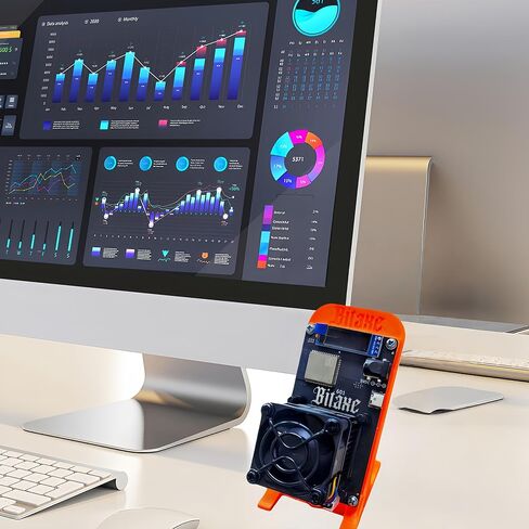 جهاز تعدين Bitaxe Gamma 601 Bitcoins BM1370 Asic Chip 1.2TH/s Solo Miner 18 وات كفاءة الطاقة 2.4G WiFi للاستخدام المنزلي BTC Miner Low Noice Crypto Miner يتضمن PSU مع مصدر مفتوح من Antminer، برتقالي in Kuwait