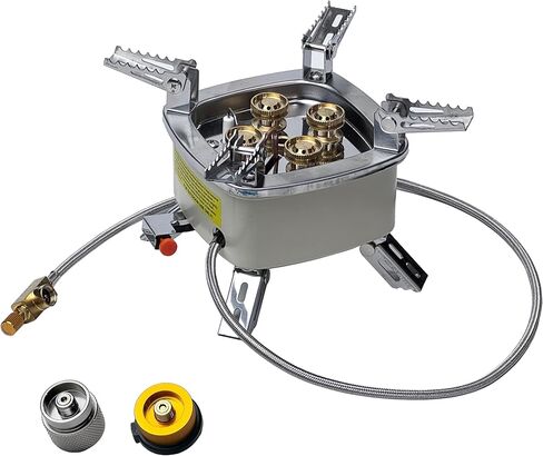 The Bincho Grill Charcoal Starter Gas Burner – 12,800W High Heat Mini Stove with 4 Heads – For Chimneys to Light Binchotan & BBQ Charcoal – Portable Propane/Butane Camping Stove with Piezo Ignition in Saudi Arabia