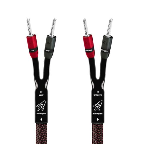 AudioQuest 12' Rocket 33 Full-Range Speaker Cable w/SureGrip 300 Connectors - Pair - 2 x Male Banana > 2 x Male Banana - Silver in Saudi Arabia