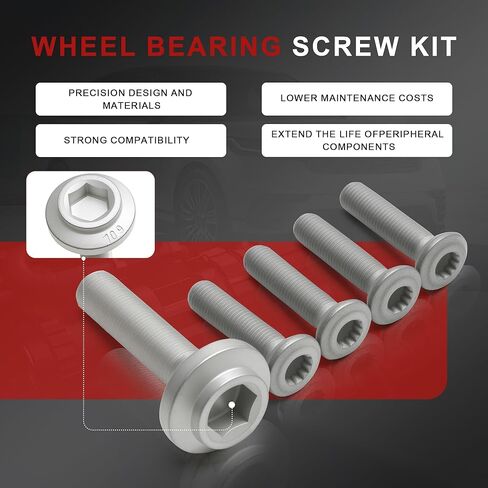 8E0407643A WHT000237A Wheel Hub Bearing Axle Bolt Kit Left & Right Side Compatible with Audi A4 Quattro A5 A6 A7 A8 Q5 R8 Porsche Macan (2 Pcs) in Saudi Arabia