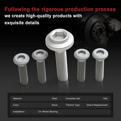 8E0407643A WHT000237A Wheel Hub Bearing Axle Bolt Kit Left & Right Side Compatible with Audi A4 Quattro A5 A6 A7 A8 Q5 R8 Porsche Macan (2 Pcs) in Saudi Arabia