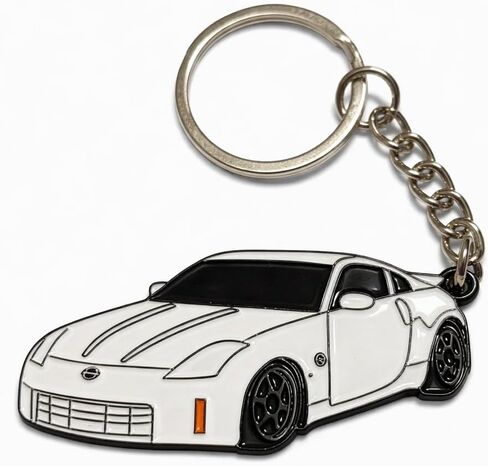 Sports Car Keychain Collectible Automotive Accessory Compatable With 2003-2009 Nissan 350Z With Silver Metal Keyring in Saudi Arabia