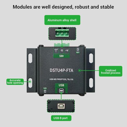 USB إلى وحدة المنفذ التسلسلي، محول معزول من الدرجة الصناعية FT232 SP3485، مع دائرة حماية ESD وعزل الطاقة، لمعدات التحكم الصناعية in Kuwait