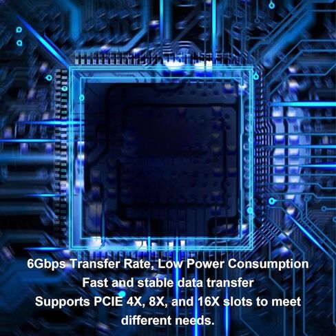 بطاقة تحكم Yunseity PCIe 4X إلى 6 منافذ 3.0، بطاقة توسيع محول SSD HDD بسرعة 6 جيجابت في الثانية مع شريحة RTL9100، لأنظمة 10 11 in Kuwait