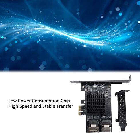 Yunseity PCIe to 2 Port SFF8087 Expansion Card, Serial ATA 3.0 6Gbps Adapter with Low Profile Bracket, for NAS Desktop Computer Server in Saudi Arabia