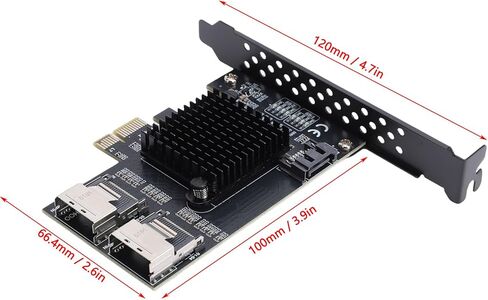 Yunseity PCIe to 2 Port SFF8087 Expansion Card, Serial ATA 3.0 6Gbps Adapter with Low Profile Bracket, for NAS Desktop Computer Server in Saudi Arabia