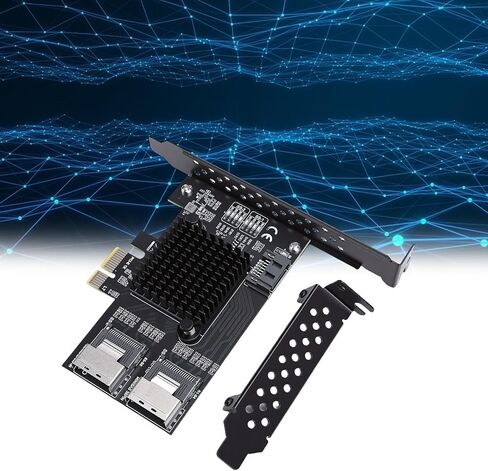 Yunseity PCIe to 2 Port SFF8087 Expansion Card, Serial ATA 3.0 6Gbps Adapter with Low Profile Bracket, for NAS Desktop Computer Server in Saudi Arabia