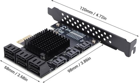 Yunseity PCIe to 9 Port 3.0 Expansion Card, 6Gbps Controller Adapter with NCQ and AHCI Technology, for Systems in Saudi Arabia