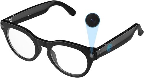 نظارات Al الذكية، نظارات كاميرا بدقة 8 ميجابكسل مع ترجمة في الوقت الحقيقي وتحليل الكائنات وتسجيل فيديو عالي الدقة 1080 بكسل، لا حاجة لشبكة WiFi للسفر والرياضة والاستخدام الخارجي (عدسة مضادة للضوء الأزرق) in Kuwait