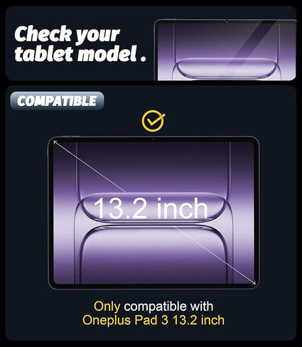 Orzero (2 Pack) Compatible for Oneplus Pad 3 13.2 inch 2025 Tempered Glass Screen Protector, Protector De Pantalla 9H High Definition Anti-Scratch Bubble-Free in Saudi Arabia