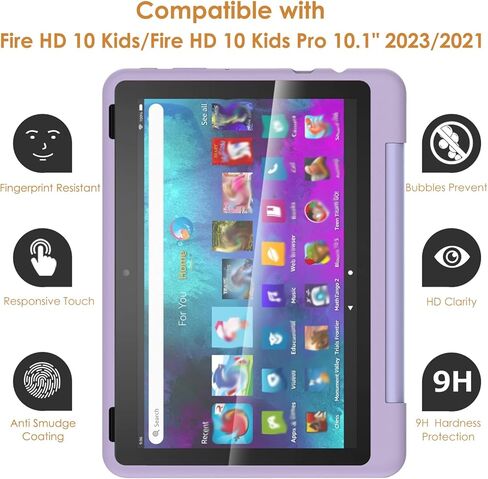 عبوتان من واقيات الشاشة المتوافقة مع 10 Kids/ 10 Kids Pro Tablet 10.1 بوصة (إصدار 2023/2021)، زجاج مقسى [وضوح HD] [9 صلابة] [سهلة التركيب] in Saudi Arabia
