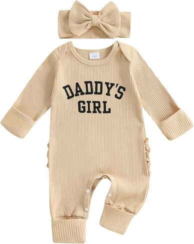 بدلة رومبير منسوجة مضلعة لحديثي الولادة ملابس منزلية مطبوعة بحروف Preemie Onesie ملابس خريف وشتاء in Kuwait