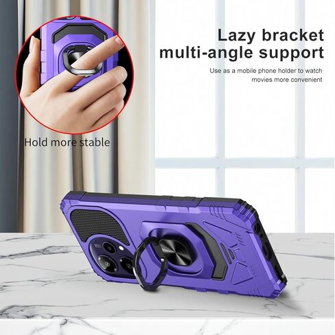for Cricket iCon Pro 2026 Phone Case/At&t Motivate Pro 2 5G Phone Case with Screen Protector,Magnetic Ring Stand+Frosted PC Back+Soft Silicone Bumper Rugged+Military Grade Shockproof Corner Purple in Saudi Arabia