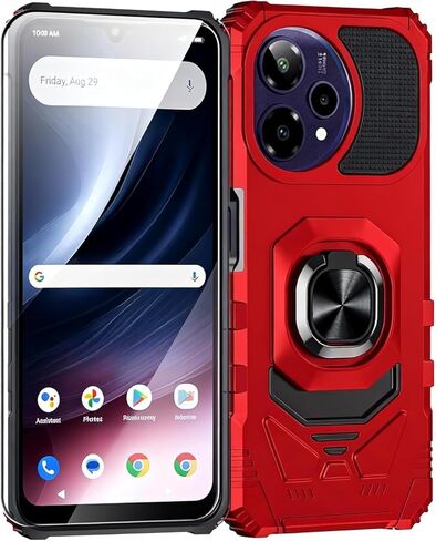 for Cricket iCon Pro 2026 Phone Case/At&t Motivate Pro 2 5G Phone Case with Screen Protector,Magnetic Ring Stand+Frosted PC Back+Soft Silicone Bumper Rugged+Military Grade Shockproof Corner Purple in Saudi Arabia