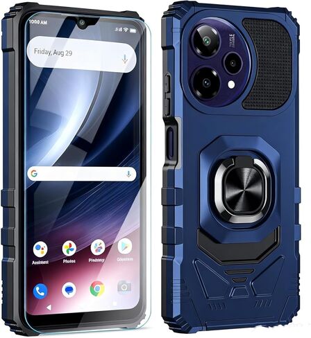 for Cricket iCon Pro 2026 Phone Case/At&t Motivate Pro 2 5G Phone Case with Screen Protector,Magnetic Ring Stand+Frosted PC Back+Soft Silicone Bumper Rugged+Military Grade Shockproof Corner Purple in Saudi Arabia
