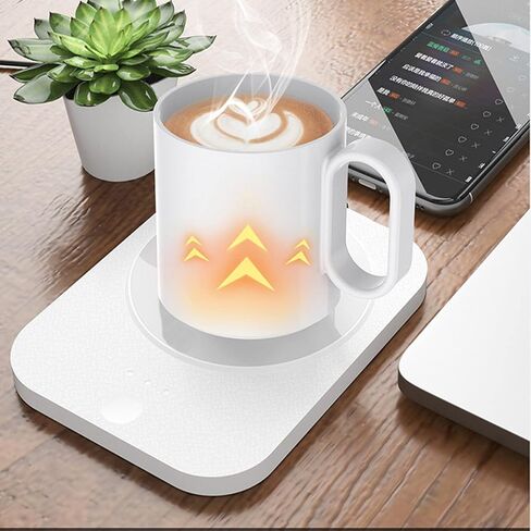 Beverage Warmer Intelligent 55℃ Constant Warm USB Power Supply Coffee Mug Electric Warmer for Desk 9V White in Saudi Arabia