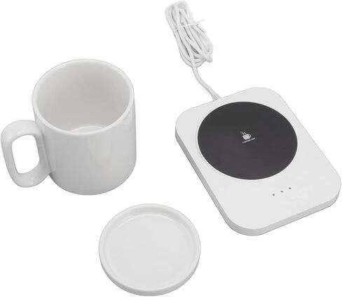 Smart Mug Warmer 3 Gears Control USB Powered Heating Coaster Milk Cup Insulation Warmer (White) in Saudi Arabia