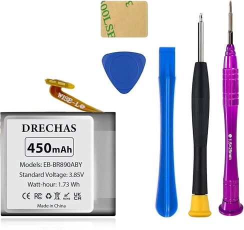 Battery for Samsung Galaxy Watch 4 Classic EB-BR890ABY SM-R890 SM-R895 (46mm) / SM-R870 SM-R875 SM-R875U (44mm) with Repair Tool Kits, 450mAh in Kuwait