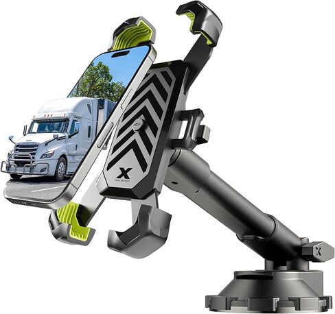 Bracketron X-Lock Heavy Duty Phone Mount for Truck - Phone Holders for Your Car with 12" Extendable Arm Security for Windshield & Dash - Compatible with iPhone & Android in Saudi Arabia