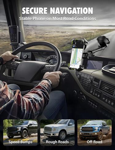 Bracketron X-Lock Heavy Duty Phone Mount for Truck - Phone Holders for Your Car with 12" Extendable Arm Security for Windshield & Dash - Compatible with iPhone & Android in Saudi Arabia