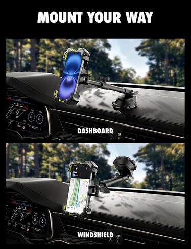 Bracketron X-Lock Heavy Duty Phone Mount for Truck - Phone Holders for Your Car with 12" Extendable Arm Security for Windshield & Dash - Compatible with iPhone & Android in Saudi Arabia