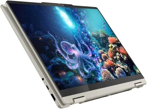 Lenovo Yoga 7 2-in-1 Copilot+ Laptop 14.0" OLED Touch, 100% DCI-P3, 600nits HDR (AMD Ryzen AI 5 340 (up to 50 Tops), 16GB DDR5, 512GB SSD, Backlit KB, FP, 5.0MP Webcam, Win11Pro) w/DKZ Port Expander in Saudi Arabia