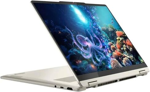 Lenovo Yoga 7 2-in-1 Copilot+ Laptop 14.0" OLED Touch, 100% DCI-P3, 600nits HDR (AMD Ryzen AI 5 340 (up to 50 Tops), 16GB DDR5, 512GB SSD, Backlit KB, FP, 5.0MP Webcam, Win11Pro) w/DKZ Port Expander in Saudi Arabia