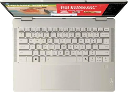 Lenovo Yoga 7 2-in-1 Copilot+ Laptop 14.0" OLED Touch, 100% DCI-P3, 600nits HDR (AMD Ryzen AI 5 340 (up to 50 Tops), 16GB DDR5, 512GB SSD, Backlit KB, FP, 5.0MP Webcam, Win11Pro) w/DKZ Port Expander in Saudi Arabia