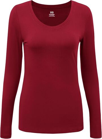 Underscrub Long Sleeve Women - Scoop Neck Scrubs Undershirt Soft Stretch Fitted Top in Kuwait