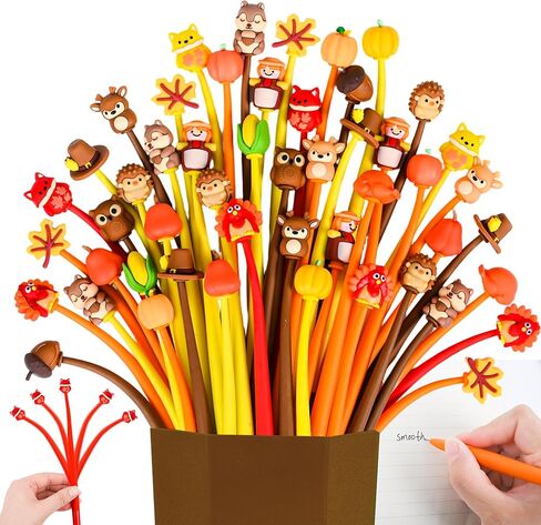 50 PCS عيد الشكر تخفيف الإجهاد أقلام بيلهيد كاواي يترك القيقب يترك القرع فزاعة الديوك الرومية in Kuwait