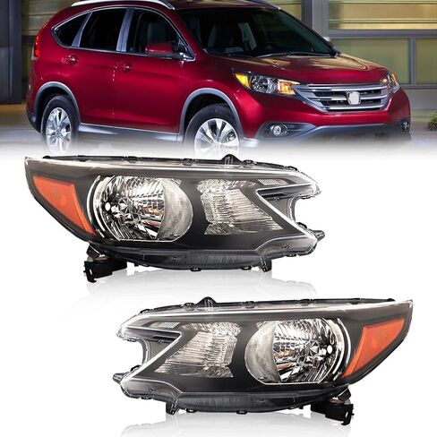 مجموعة المصابيح الأمامية لسيارة Kia Forte/Koup LX EX SX 2010-2013، مصباح أمامي هالوجين جانبي للراكب والسائق مع عدسة شفافة عاكس كهرماني أسود، زوج واحد in Saudi Arabia