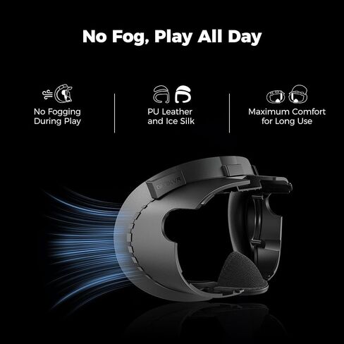 GEEKVR Facial Interface Face Pads Compatible with Meta/Oculus Quest 3 Accessories, Comfort PU and Ice Silk Cushion, Not Fit Quest 3S in Kuwait